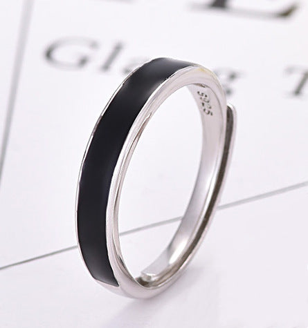 Men And Women Pair Ring Black And White Ring