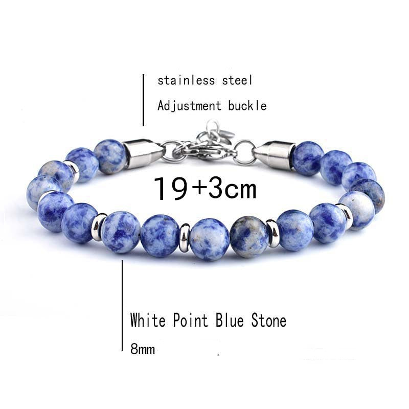 Men's Stainless Steel Adjustable Stone Bracelet Tiger Eye