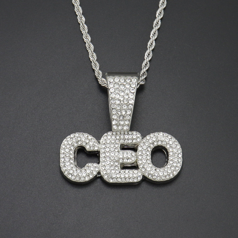 Monogram Diamond Pendant Necklace