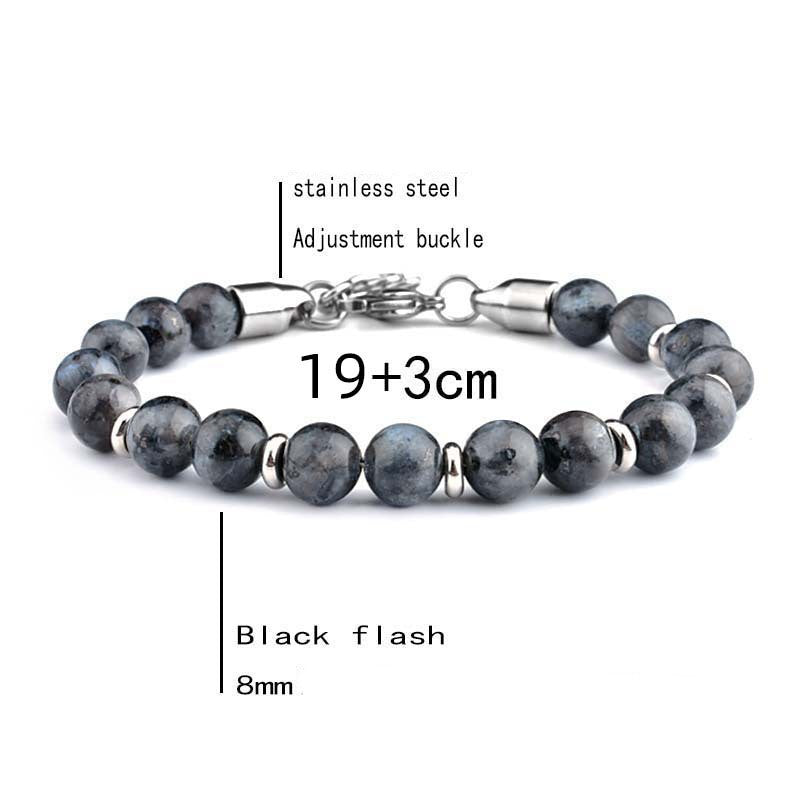 Men's Stainless Steel Adjustable Stone Bracelet Tiger Eye