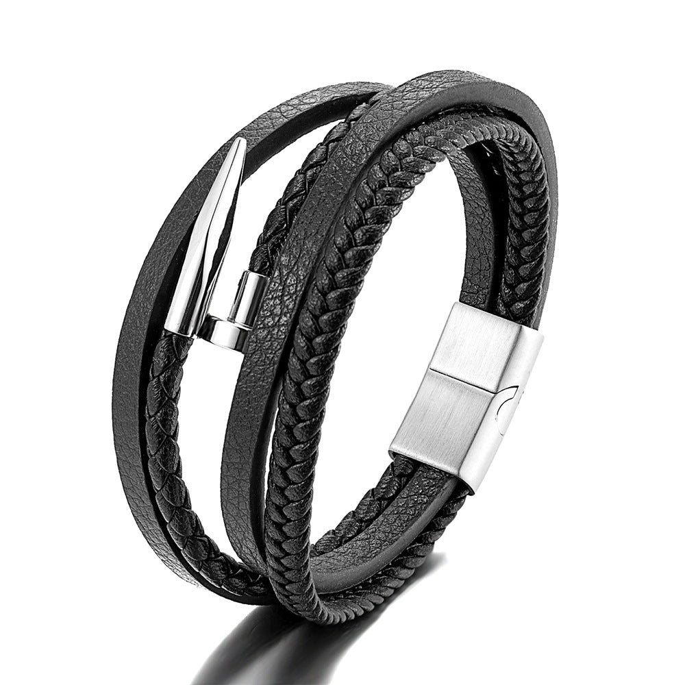 Men's Multi-layer Unk Bracelet with Magnetic Clasp