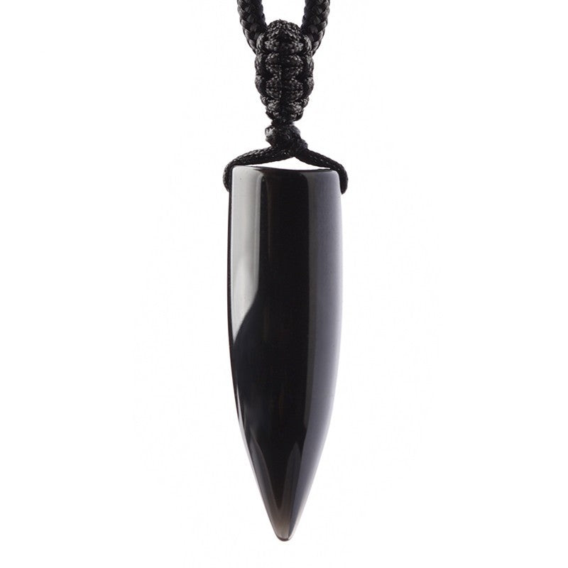 Black Obsidian Bullet Necklace