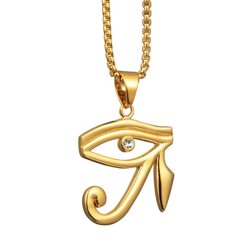 Horus Eye Titanium Steel Necklace