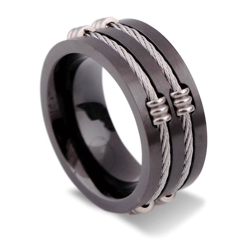 Jewelry Personality Titanium Steel Black Wia Ring Fashion Men'S Ring Tail Ring Ring