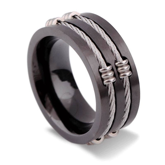 Jewelry Personality Titanium Steel Black Wia Ring Fashion Men'S Ring Tail Ring Ring