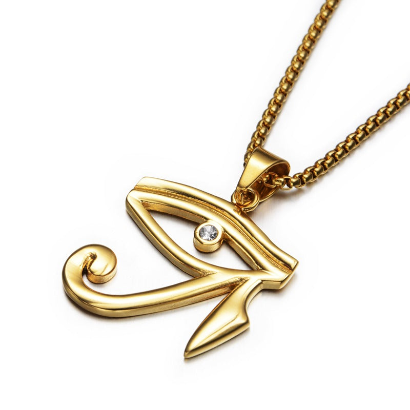 Horus Eye Titanium Steel Necklace
