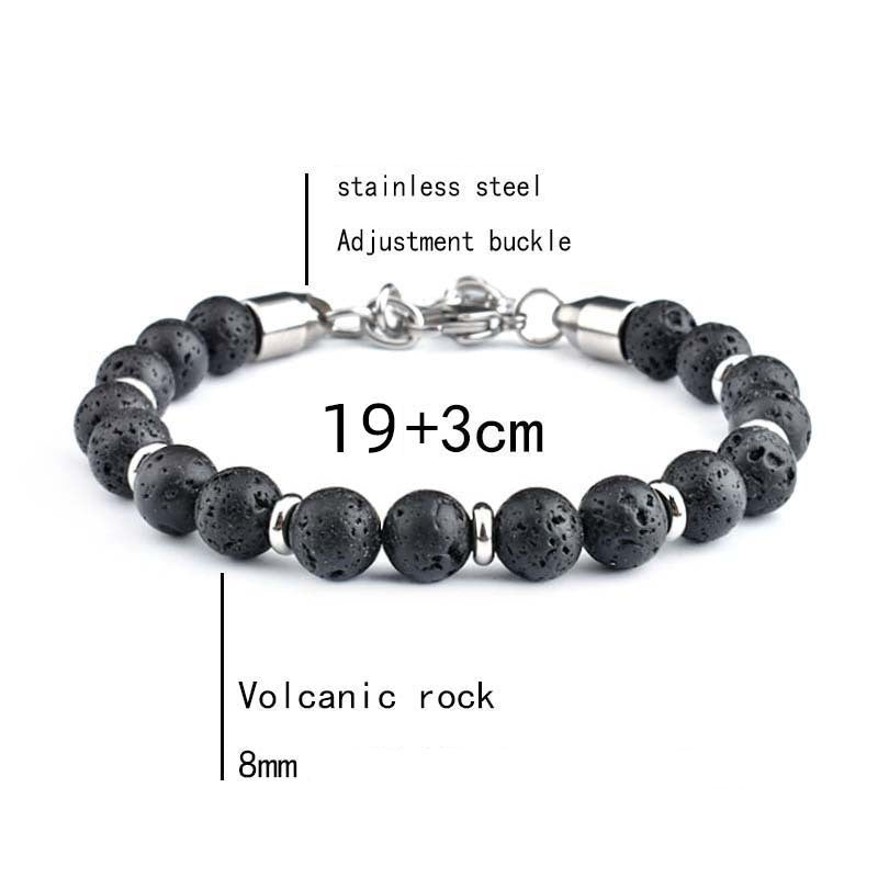 Men's Stainless Steel Adjustable Stone Bracelet Tiger Eye