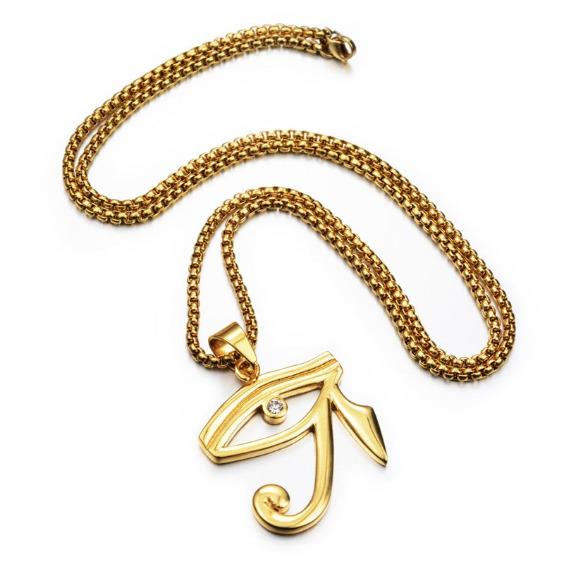 Horus Eye Titanium Steel Necklace