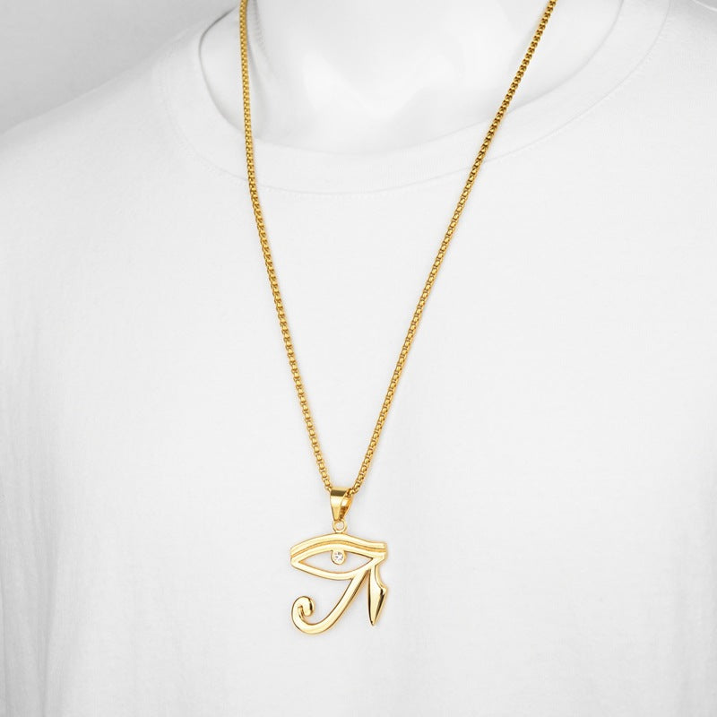 Horus Eye Titanium Steel Necklace