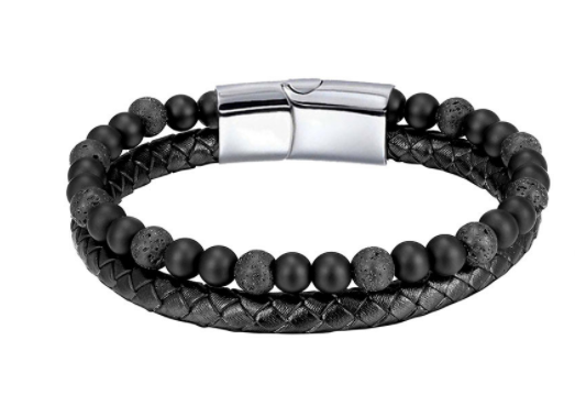 Men's Natural Stone Beaded Bracelet Tiger Eye