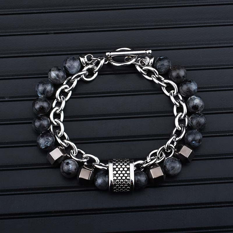 Titanium Steel Men's Gallstone Bracelet