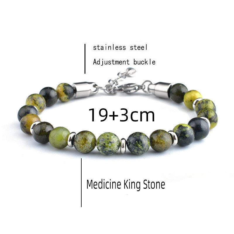 Men's Stainless Steel Adjustable Stone Bracelet Tiger Eye