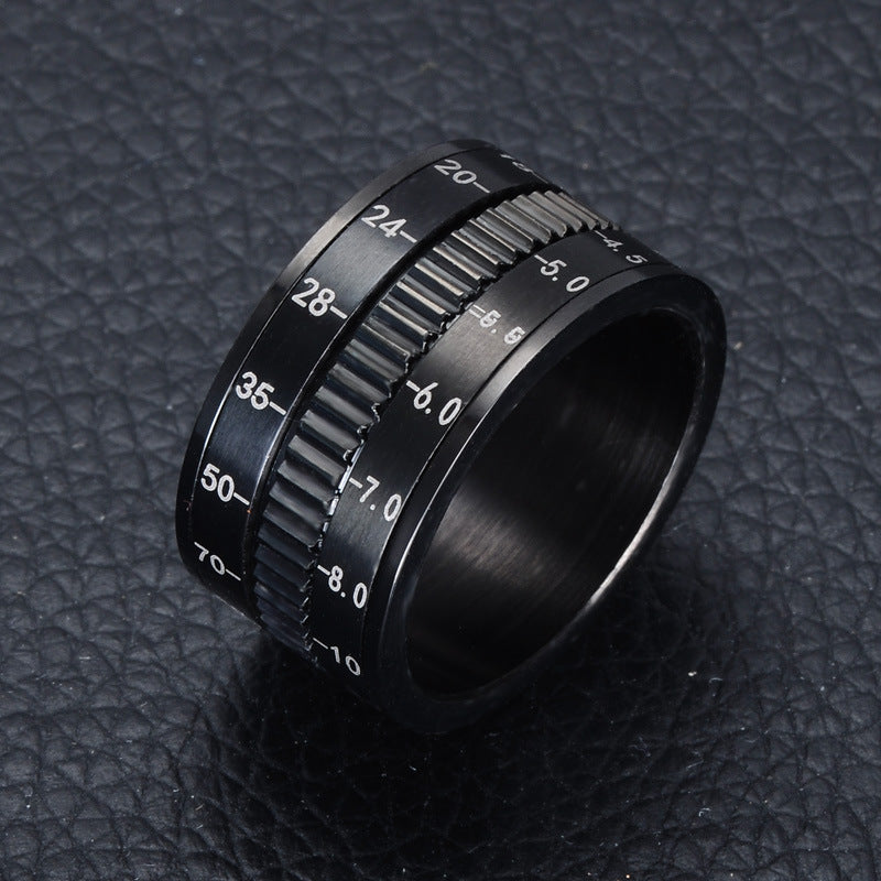 European And American Stainless Steel Rotatable Camera Ring Men