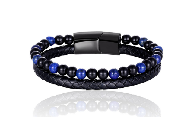 Men's Natural Stone Beaded Bracelet Tiger Eye