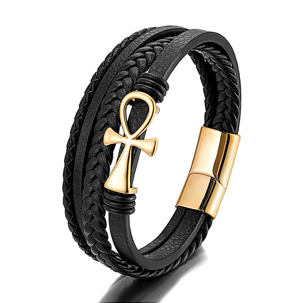 Men's Multi-layer Unk Bracelet with Magnetic Clasp
