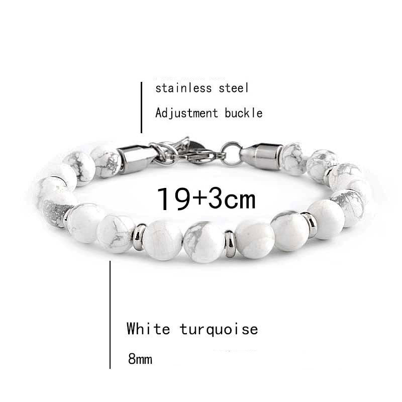 Men's Stainless Steel Adjustable Stone Bracelet Tiger Eye