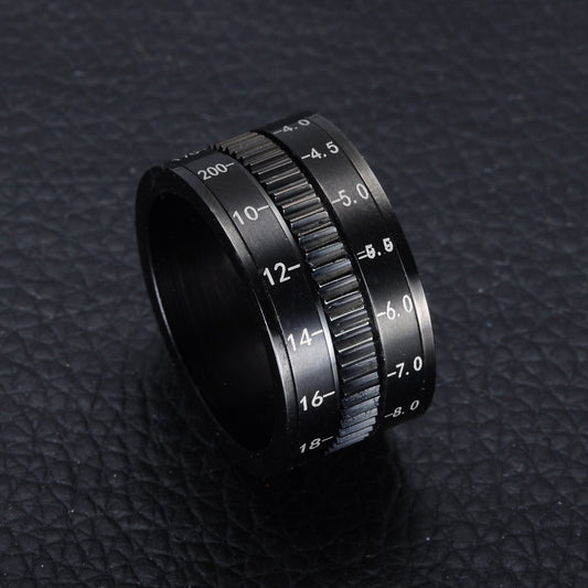 European And American Stainless Steel Rotatable Camera Ring Men