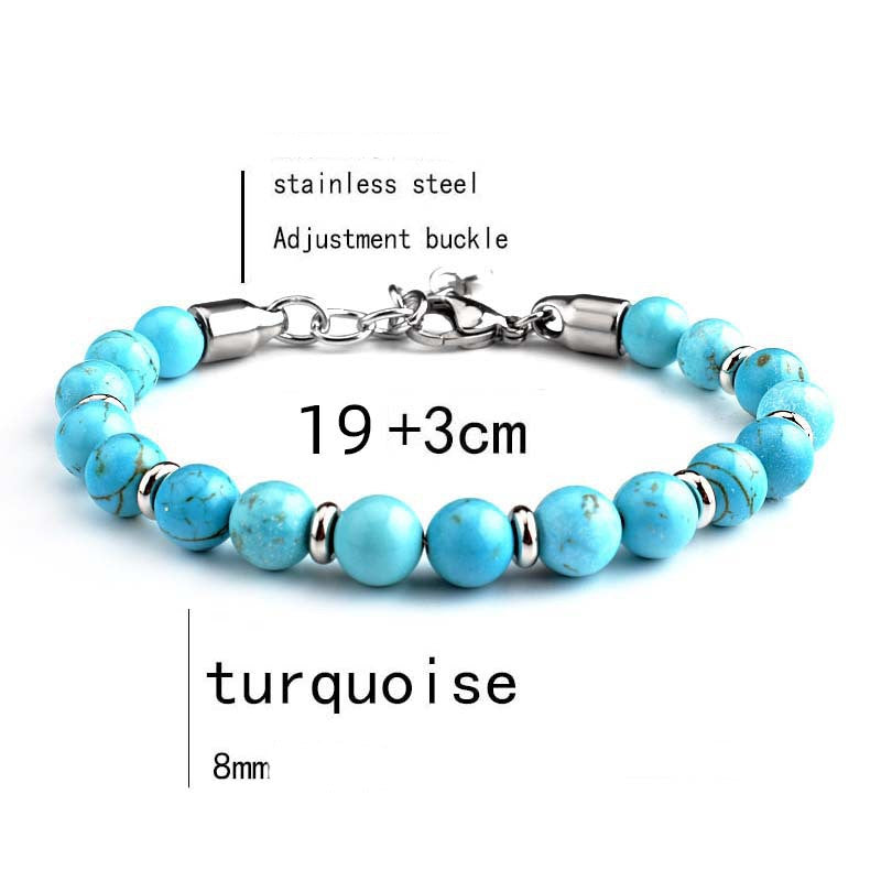 Men's Stainless Steel Adjustable Stone Bracelet Tiger Eye