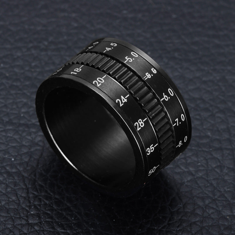 European And American Stainless Steel Rotatable Camera Ring Men