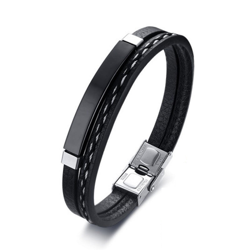 Men's Stainless Steel Cross Mesh Bracelet