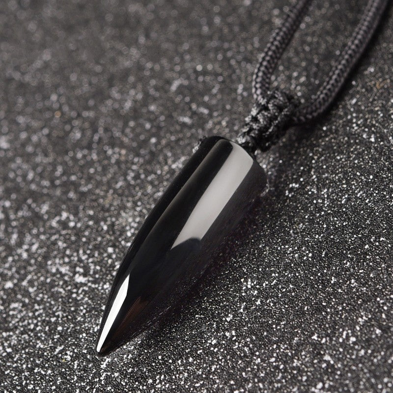 Black Obsidian Bullet Necklace